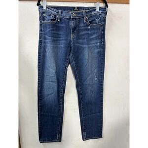 JUSTBLACK Women's Blue Denim Distressed Skinny Jeans Size 28